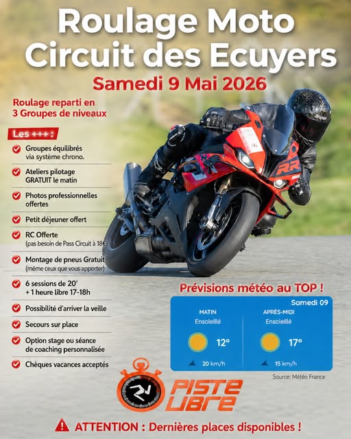 Journée de Roulage sur le Circuit des Ecuyers avec Piste Libre